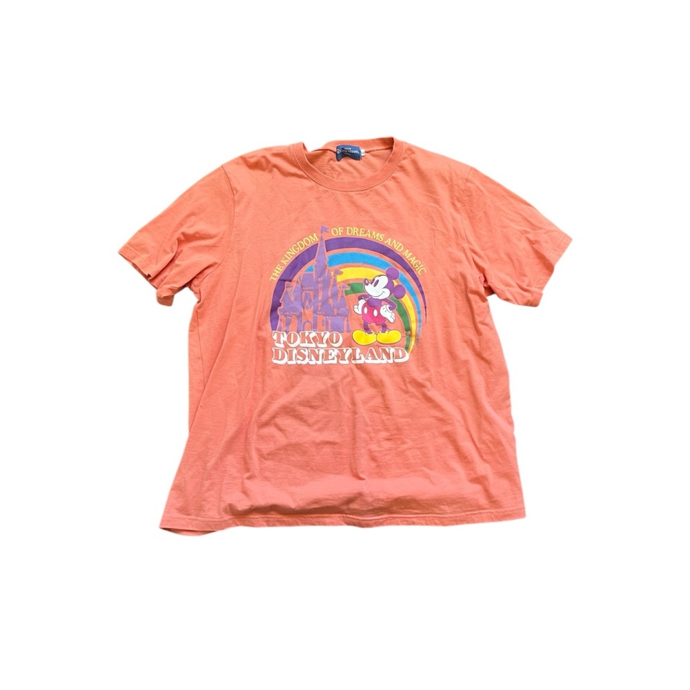 Disney Coral T-Shirt with Mickey Mouse Print